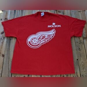 2000's NHL Detroit Red Wings Molson T-shirt  Men's Size XL